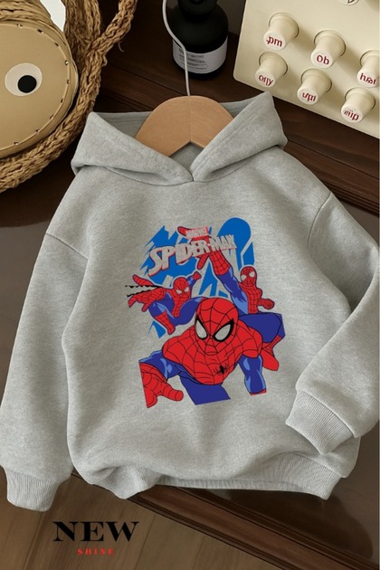 Spider-Man Printed Children's Hooded Sweatshirt