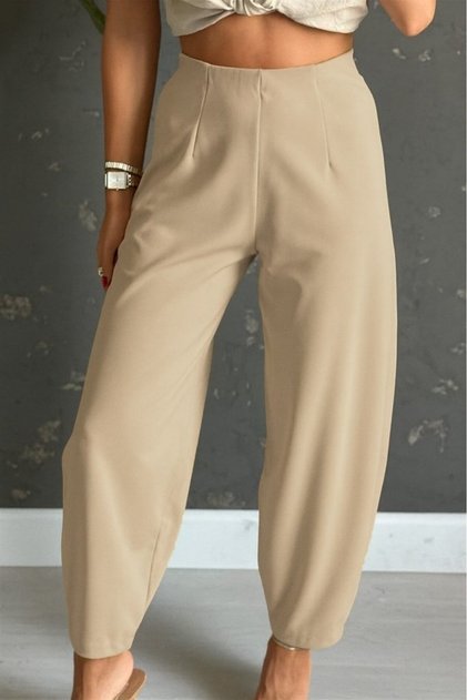 Dressify Women’S Fashion Women's High Waist Crepe Trousers