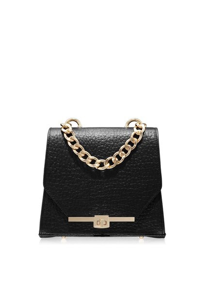 Geanta Dama Mini Chain Piele Naturala Black
