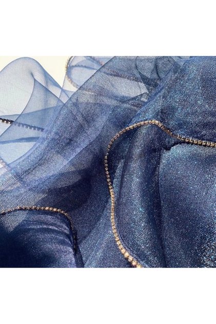 Silk Shawl Navy Blue