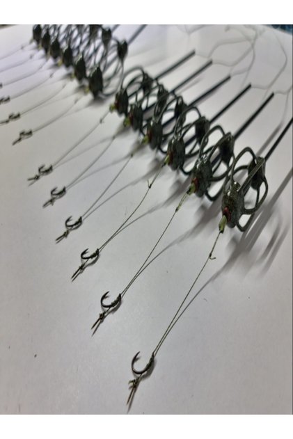 SET 3 MonturI cu Momitor 40g, Autointepare, cu Tija, Carlig Krank Nr. 10 cu Spin