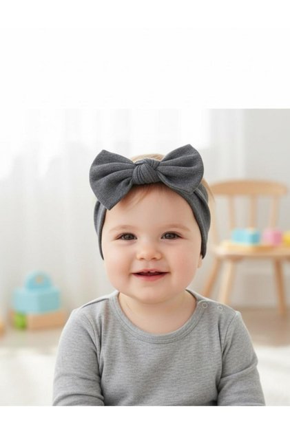 Baby Girl Children's Bow-Tie Hairband, 100% Cotton Combed Cotton, Non-Slip, Ultra Flexible Soft Headband