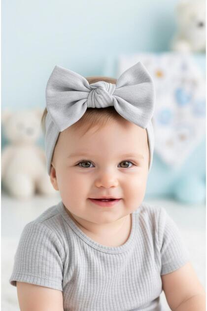 Baby Girl Children's Bow-Tie Hairband, 100% Cotton Combed Cotton, Non-Slip, Ultra Flexible Soft Headband