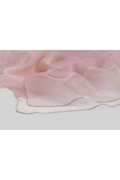 Silk Shawl Beige Candy Pink