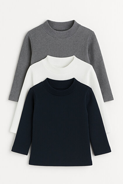 Kopya - Children's 3-16 Years Old 4-Piece Thin Camisole Knitwear Sweater Set – Comfortable and Stylish Basic Model 5 Pieces