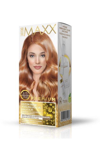 Premium Yarı Kit Set Saç Boyası 8.73 Altın Karamel
