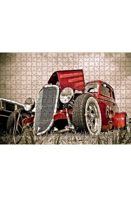 Cakasepetim Classic Red Hot Rod Car Image 500 Piece Puzzle Jigsaw Mdf (Wood)