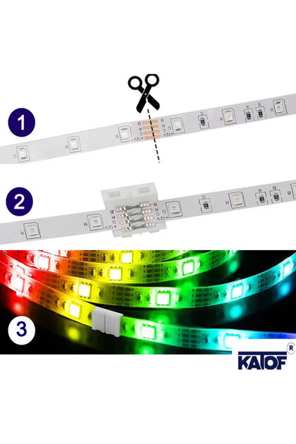 Genel Markalar 4pin RGB Şerit Led için 10mm Lehimsiz Bağlantı