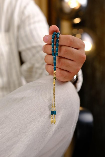 Wrist Length Silver Tassel Fire-I Amber Prayer Beads