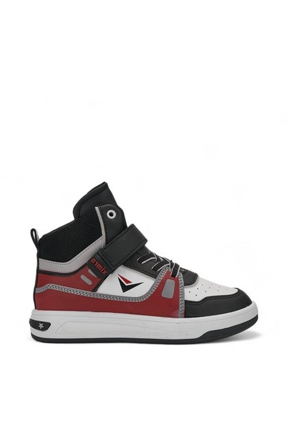 001 Orthopedic Unisex Children's Black/Red High Top Sneaker