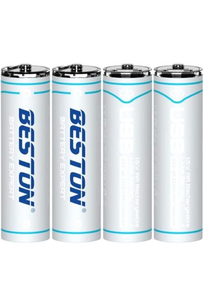 Rechargeable AA Batteries 2200 mWh - USB to Type C Charging