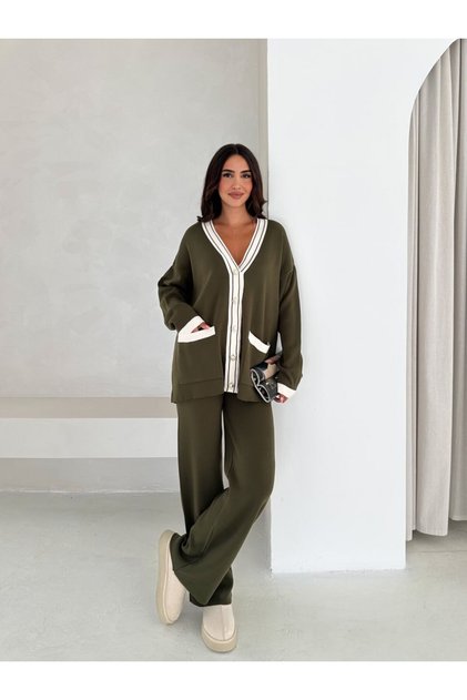 Women's Soft Cardigan Pants Oversize Knitwear Set