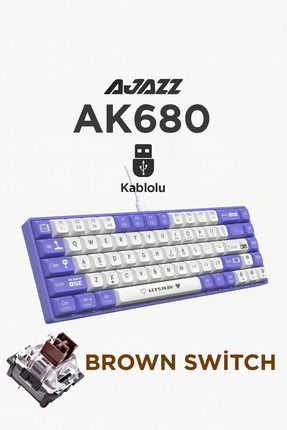Ajazz AK680 Kablolu Red Switch Mekanik Klavye-Rainbow Aydınlatma