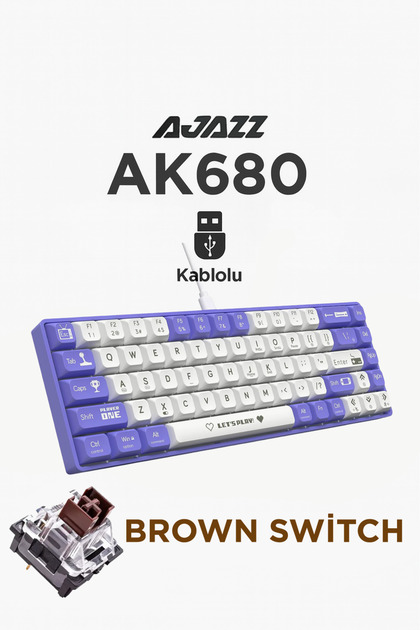 Ajazz Ak680 Hot-swap Kablolu Mekanik Oyuncu Gaming Klavye - Fiyatı