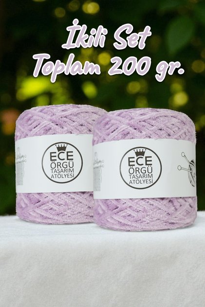 Lila boja, srednje debljine Somot pređa za pletenje (200 gr.)