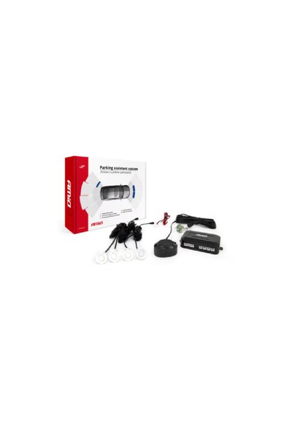 Set 4 senzori parcare AMIO, cu unitate sonora, culoare Alba