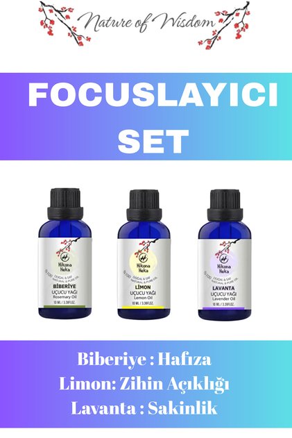 Memory - Mind Clarity - Calmness (Rosemary-Lemon-Lavender Essential Oil) 100% Pure and Natural 3X10 ml Set