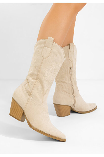 Cizme cowboy dama Savelis bej