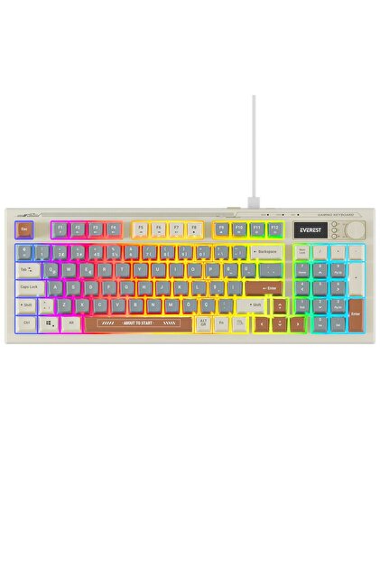 Appa Everest KB-79 SILENT PRO Gri Mavi/Gri/Kahve SESSİZ RGB Q