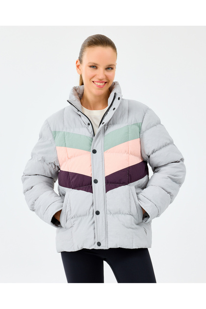 Skechers W Puffer Jacket Kadın Gri Mont S2520207-2568 - Fiyatı