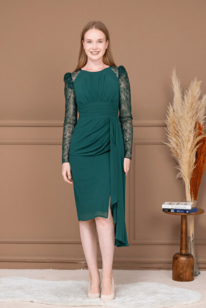 sachin and babi light blue dress BEYBOS Chiffon Sequin Design Pencil Long Dress