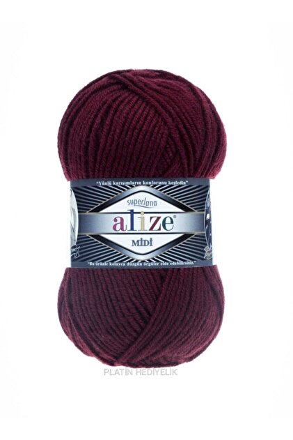 Superlana Midi 57 Bordo El Örgü Ipi 5 Adet