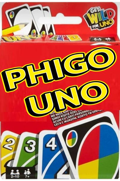 Phigo Uno Çift Deste 108 Kart Uno Oyun Kağıt Aile Oyunu - 1