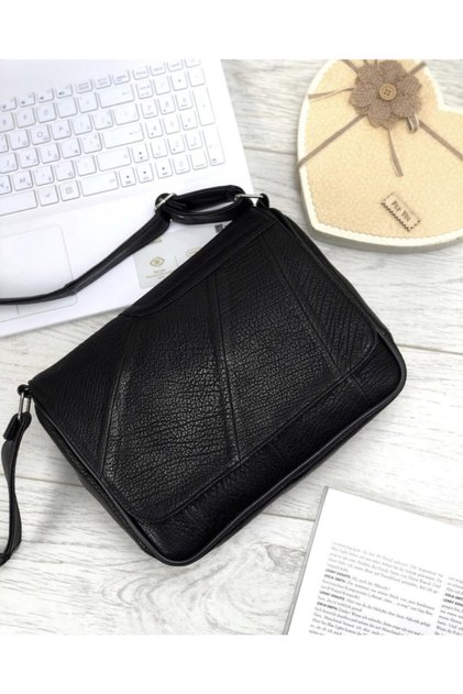 Real Leather Medium Size Adjustable Cross Strap Women's Shoulder Bag Black 25*21*7 Cm