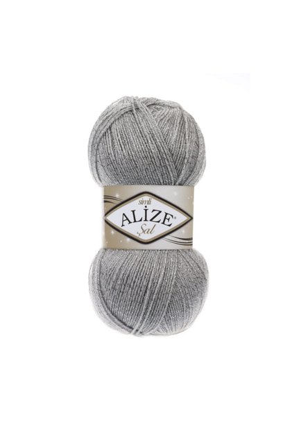 Number 21 Gray Shawl Glitter Knitting Lanyard