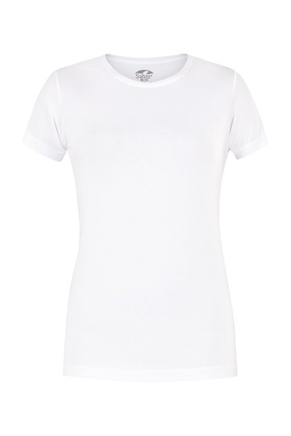 Women's White Short Sleeve Crew Neck Body Shn30251