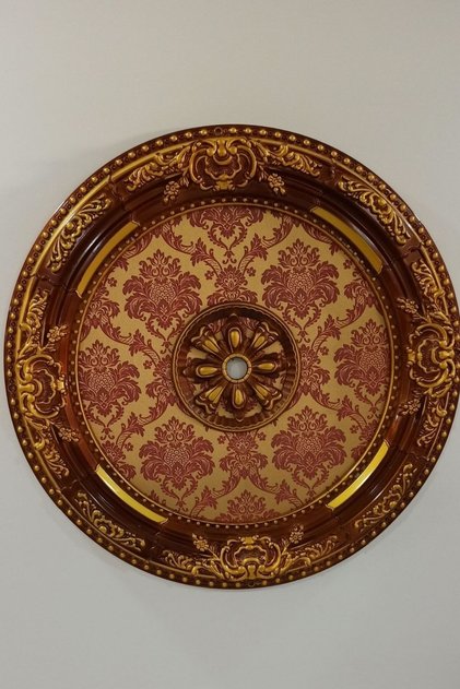 Oval Kahve Eskitme Saray Tavan 90 cm