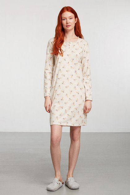 Ecru Star Patterned Knitted Dress
