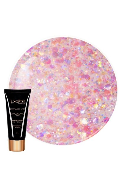 Polygel REVOMAX GEL LUXORISE Rose Diamond, 15ml