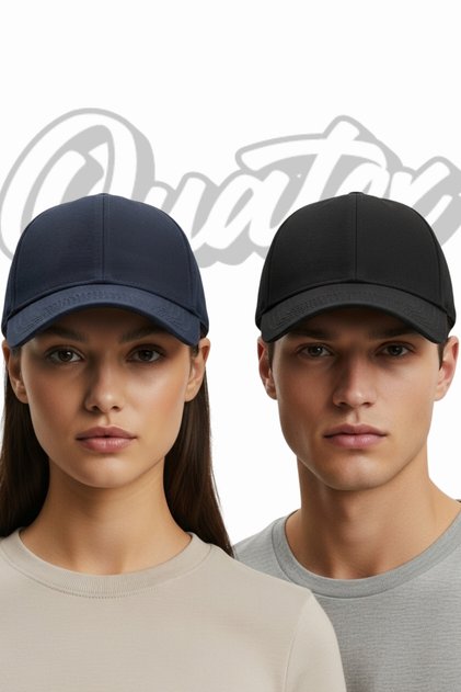 Basic Hat 2 Pack – Black - Navy Blue 100% Cotton Gabardine Unisex Model