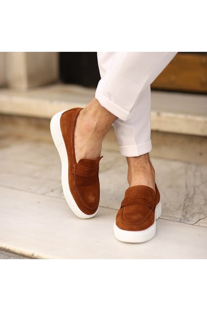 - Tan Suede Leather Men's Casual Shoes 101-2302001065