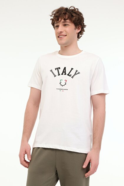 Lumberjack ML EZIO 11ITL1088 6FX Erkek T-shirt A102054867 BEYAZ