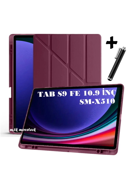 Galaxy Tab S9 Fe/s10 Fe/S10 Lite 10.9 Kılıf Kalem Bölmeli Katlanır Standlı Yumuşak Silikon (UYUMLU)
