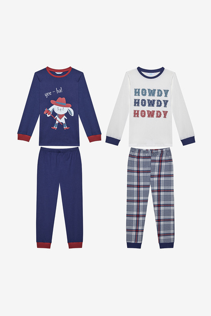 Boy's Howdy 2-Piece Multicolor Pajamas Set