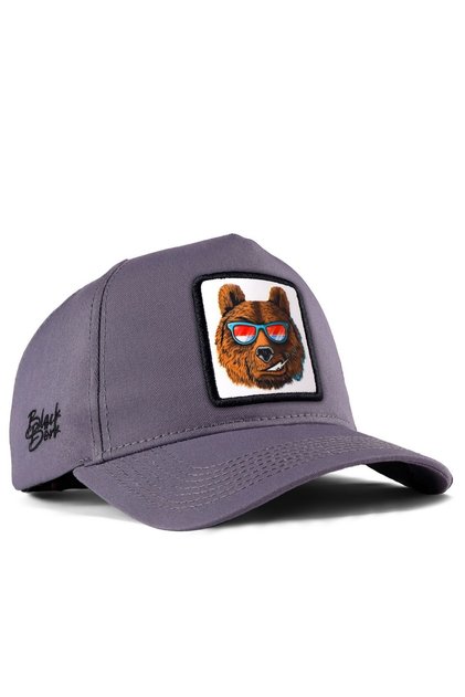 Gray Baseball Cap with Bear Logo