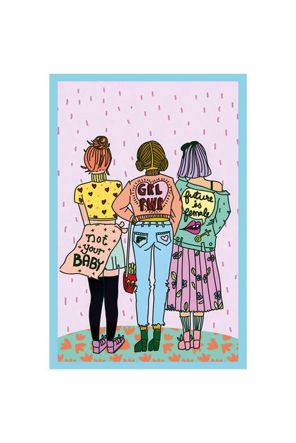 Not Your Baby – Feminist Decorative Gift Note Card – | Grl Pwr and Future Is Female | 10×15cm