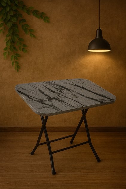 Masa Plianta Cu Blat Din Mdf Melaminat Mermer, 60/90 Centimetri, Blat 18mm