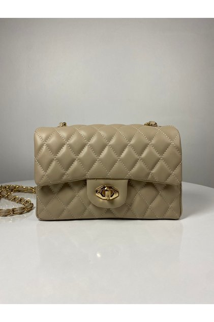 Quilted Knitted Chain Women's Hand and Shoulder Bag