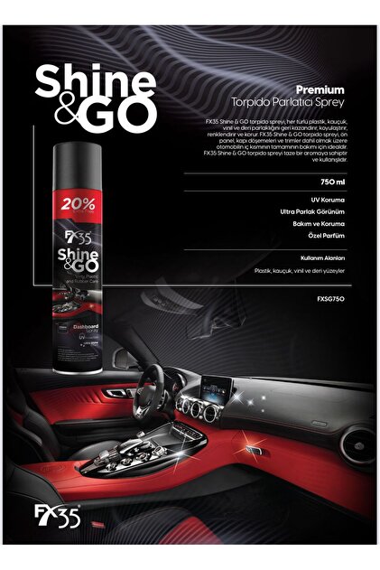 FX35 SHİNE GO VANİLYA KOKULU PREMİUM TORPİDO PARLATICI SPREY 750