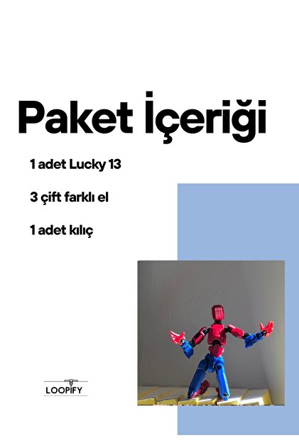Loopify Lucky 13 Aksiyon Figürü Robot Oyuncak 13cm Örümcek Çift