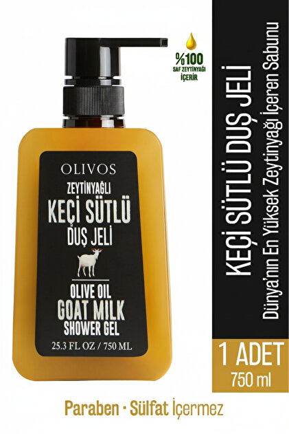 Olivos %100 Doğal Keçi Sütü Ve Zeytinyağlı Banyo Ve Duş Jeli Kuru