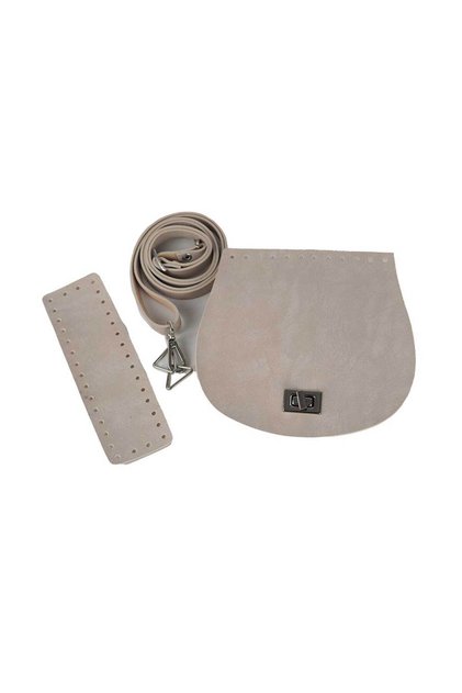 Premium Quality Faux Leather Bag Cover Set with Base - Cream Color - Silver Hardware