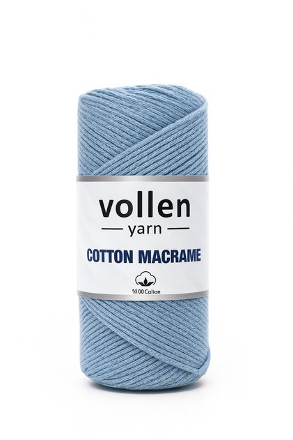 200Gr, Premium Cotton Cotton Macrame Rope, 2mm Cotton Chain Macrame, Supla, Bag Rope, Ice Blue