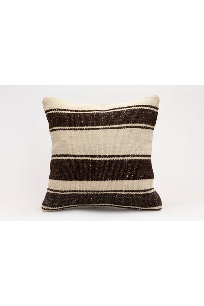 Vintage Throw Pillow Cover Made of Handmade Rug, Wool, 40X40 cm