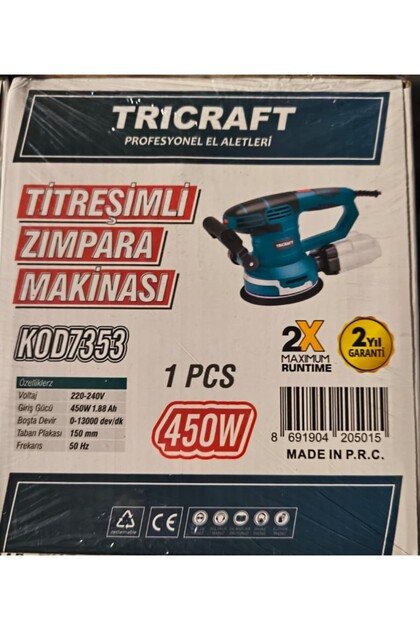 Tricraft 450W TİTREŞİMLİ ZIMPARA MAKİNESİ 150mm - Fiyatı, Yorumları