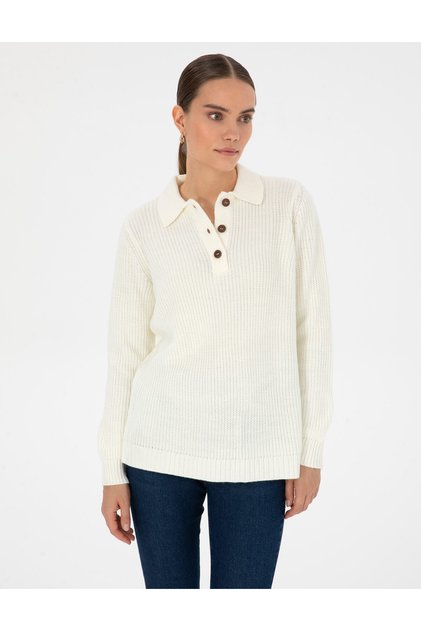 Beige Regular Fit Polo Neck Sweater 50316328-Vr011
